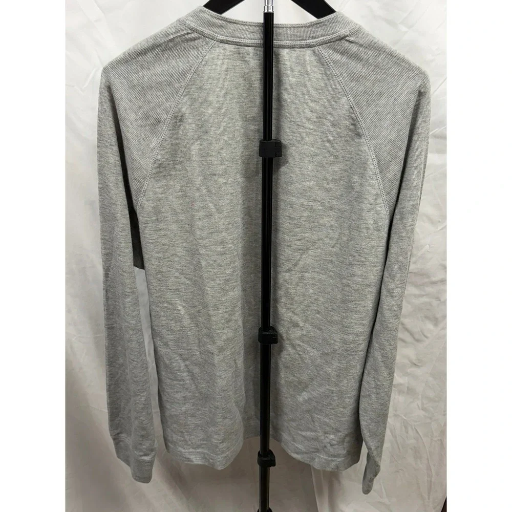 Banana Republic NEW Men's XL Heather Grey Long Sleeve Double Knit Henley Shirt